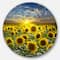 Designart - Field of Blooming Sunflowers' Large Flower Metal Circle Wall Art